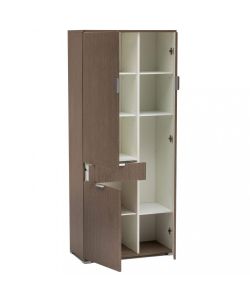 Cosma Armadio 3 Ante e 1 Cassetto Rovere Grigio 75x38x174 cm