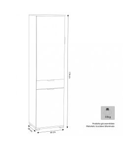 Cosma Armadio 2 Ante e 1 Cassetto Bianco 45x38x174 cm Truciolato