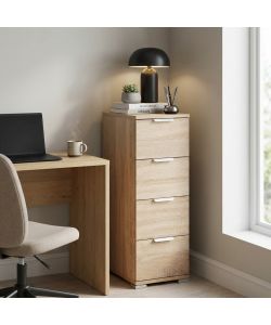 Cosma Cassettiera 4 Cassetti Marrone Chiaro 27x38x85 cm Legno