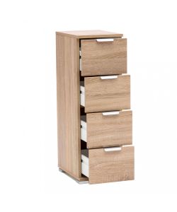 Cosma Cassettiera 4 Cassetti Marrone Chiaro 27x38x85 cm Legno