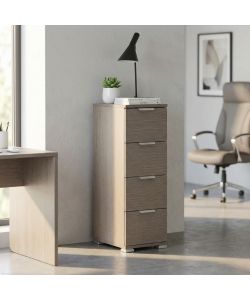 Cosma Cassettiera 4 Cassetti Rovere Grigio 27x38x85 cm Moderna