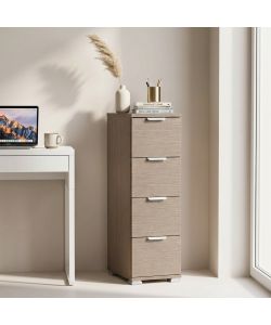 Cosma Cassettiera 4 Cassetti Rovere Grigio 27x38x85 cm Moderna
