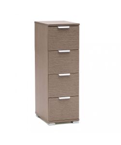 Cosma Cassettiera 4 Cassetti Rovere Grigio 27x38x85 cm Moderna