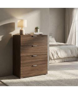 Cosma Cassettiera 4 Cassetti Marrone 60x38x85 cm in Truciolare Bilaminato