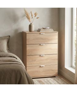 Cosma Cassettiera 4 Cassetti Marrone Chiaro 60x38x85 cm Truciolare