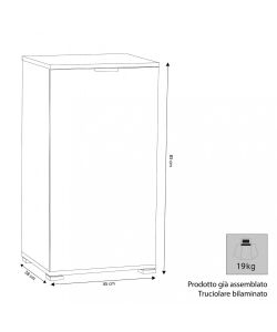 Cosma Mobiletto 1 Anta Marrone 45x38x85 cm in Truciolare Bilaminato