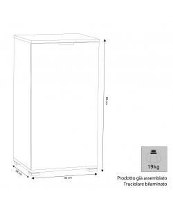 Cosma Mobiletto 1 Anta Marrone Chiaro 45x38x85 cm in Truciolare