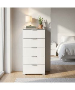 Cosma Mobiletto 5 Cassetti Bianco 45x38x103 cm in Truciolare Bilaminato