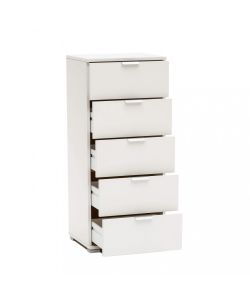 Cosma Mobiletto 5 Cassetti Bianco 45x38x103 cm in Truciolare Bilaminato