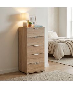 Cosma Mobiletto 5 Cassetti Marrone Chiaro 45x38x103 cm Moderno
