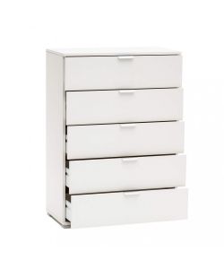 Cosma Cassettiera 5 Cassetti Bianca 75x38x103 cm in Truciolare Bilaminato
