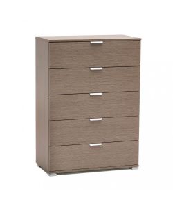 Cosma Cassettiera 5 Cassetti Rovere Grigio 75x38x103 cm Moderna