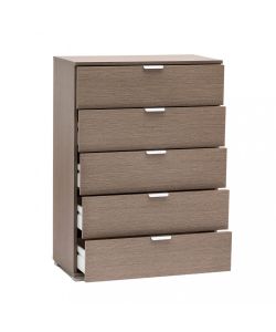 Cosma Cassettiera 5 Cassetti Rovere Grigio 75x38x103 cm Moderna