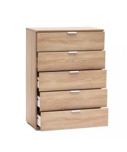 Cosma Mobiletto 5 Cassetti Legno Marrone Chiaro cm 75x38x103 h