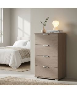 Cosma Cassettiera 4 Cassetti Rovere Grigio 45x38x85 cm Moderna