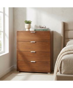 Cosma Mobiletto 4 Cassetti in Legno Tinta Noce 75x38x85 cm Marrone