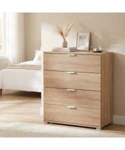 Cosma Cassettiera 4 Cassetti Marrone Chiaro Dimensioni 75x38x85 cm