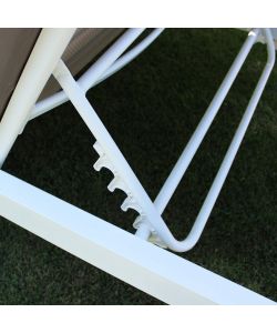 Cosma Gazebo Letto Giardino Bianco 212x149x195 cm Alluminio Imbottito
