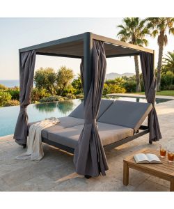 Cosma Gazebo Letto da Giardino Antracite 212x149 cm in Alluminio
