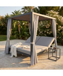 Cosma Gazebo Letto da Giardino Antracite 212x149 cm in Alluminio