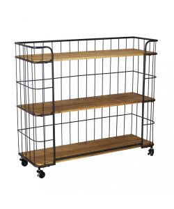 Cosma Carrello Cucina Multiuso Metallo e Legno Marrone 104x36x93 cm