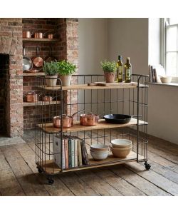 Cosma Carrello Cucina Multiuso Metallo e Legno Marrone 104x36x93 cm
