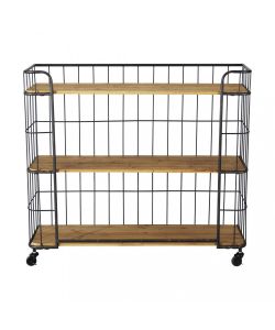 Cosma Carrello Cucina Multiuso Metallo e Legno Marrone 104x36x93 cm