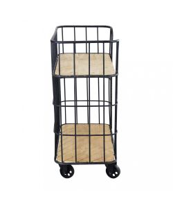 Cosma Carrello Cucina Multiuso Metallo Legno Nero Marrone 72x38,5 cm
