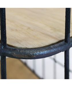 Cosma Mobile Amyas in Metallo e Legno 4 Ripiani Nero 77x39,5x168 cm