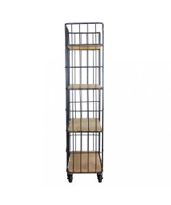 Cosma Mobile Amyas in Metallo e Legno 4 Ripiani Nero 77x39,5x168 cm