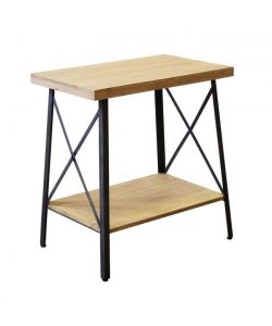 Cosma Tavolino Auberon Antracite in Ferro e Legno 63x40x68 cm