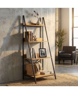 Cosma Libreria Industriale Marrone 4 Ripiani in Legno e Metallo 62x49.5 cm