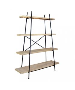 Cosma Libreria Industrial 4 Ripiani Legno e Metallo 145x44x176 cm Nero/Marrone