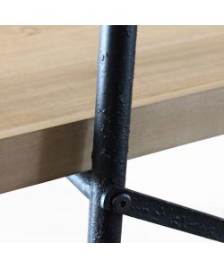 Cosma Libreria Industrial 4 Ripiani Legno e Metallo 145x44x176 cm Nero/Marrone
