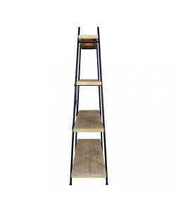 Cosma Libreria Industrial 4 Ripiani Legno e Metallo 145x44x176 cm Nero/Marrone