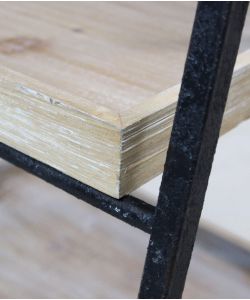 Cosma Mobile Braiden in Legno e Metallo 3 Ripiani Nero 52x41x99,5 cm