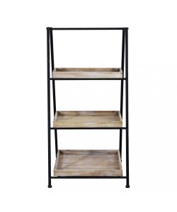 Cosma Mobile Braiden in Legno e Metallo 3 Ripiani Nero 52x41x99,5 cm