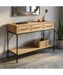 Cosma Mobile Brendan Antracite in Legno e Metallo 3 Cassetti 110,5 cm