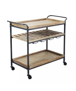 Cosma Carrello Cucina Portavivande Nero Marrone 87,3x42,5x77 cm