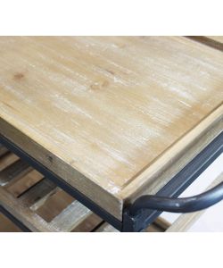 Cosma Carrello Cucina Portavivande Nero Marrone 87,3x42,5x77 cm