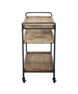Cosma Carrello Cucina Portavivande Nero Marrone 87,3x42,5x77 cm