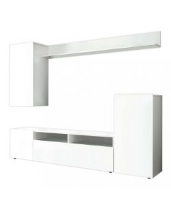 Cosma Parete Soggiorno Bridge Bianco Lucido 210x36.5x170 cm Moderno
