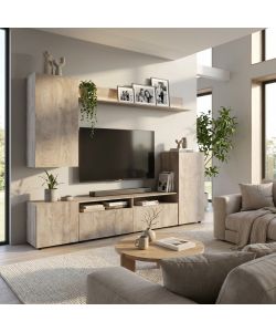 Cosma Parete Soggiorno Bridge Rovere Chiaro 210x36.5x170 cm Moderna