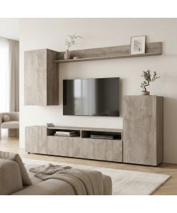 Cosma Parete Soggiorno Bridge Rovere Chiaro 210x36.5x170 cm Moderna