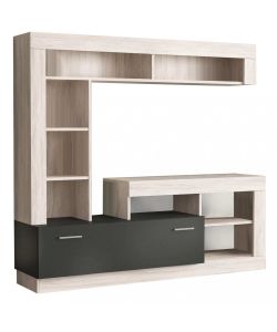 Cosma Parete Soggiorno Leonard Antracite e Pino Chiaro 170x42x181.5 cm