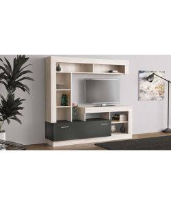 Cosma Parete Soggiorno Leonard Antracite e Pino Chiaro 170x42x181.5 cm