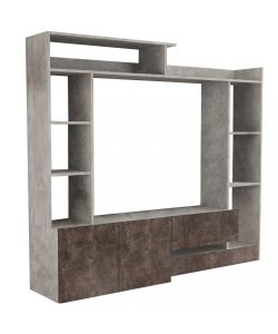 Cosma Parete Attrezzata Soggiorno Grigio Cemento 180x42x165 cm Moderna