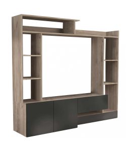 Cosma Parete Soggiorno Entry Antracite e Olmo 180x42x165 cm Moderna