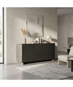 Cosma Credenza Moderna Antracite e Rovere Chiaro 150x41,5x76 cm