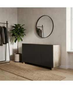 Cosma Credenza Moderna Antracite e Rovere Chiaro 150x41,5x76 cm